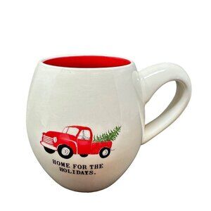 Rae Dunn Red Truck Tree Mug Coffee Cup Home Holidays Christmas Family New Gift